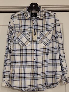 NWT Wind River Men's Plaid Button-Up Shirt, Size M
